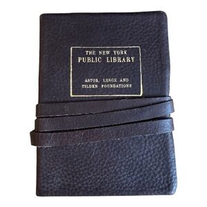 Manufactus Brown Italian Leather Journal with Tie-Wrap Closure NYPL 4”x6”